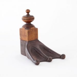 Endles, hand carved mixed media sculpture - side view