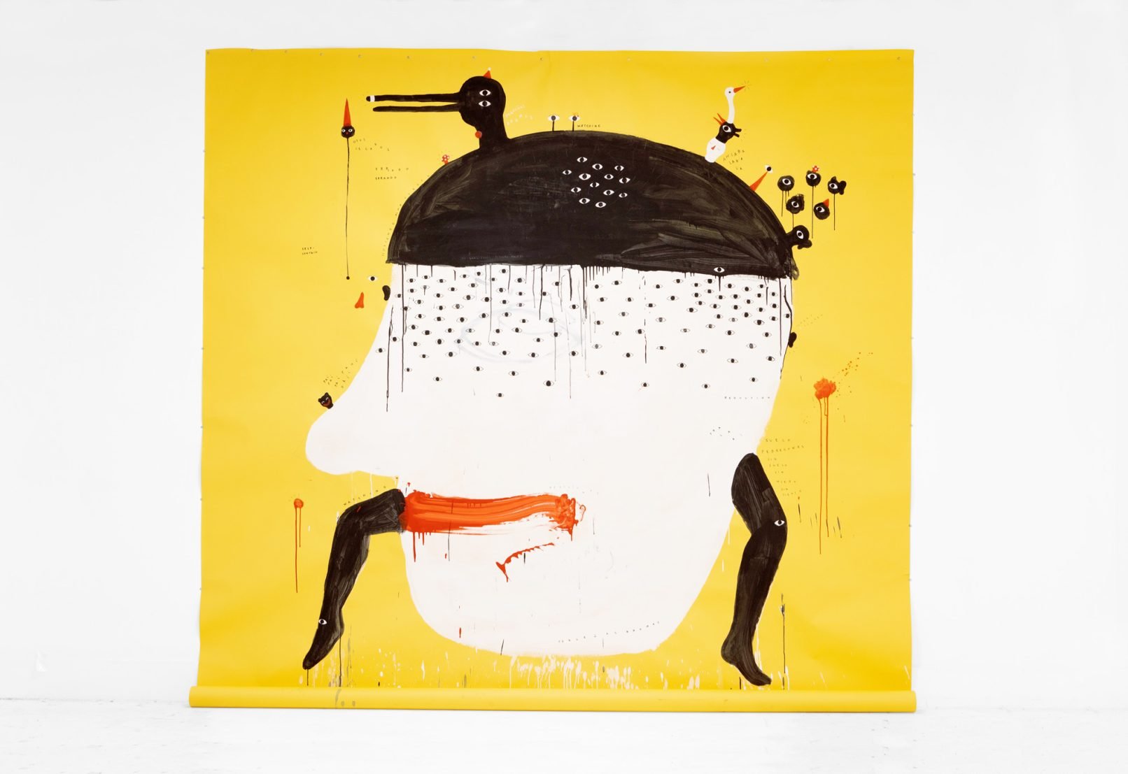 Imaginary Friends, acrylic on Colorama paper, 300 x 270 cm