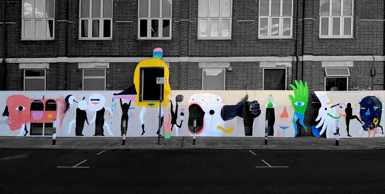 Mascarada, 4 x 21 m painting, Vyner Street, Autumn 2022